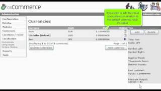 Change currency in your osCommerce store [upl. by Hareehat819]