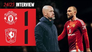 Ten Hag amp Eriksen React To Man Utd 11 FC Twente [upl. by Aidam]