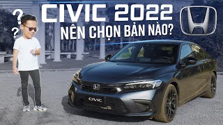 Chênh 145 triệu 3 bản Honda Civc 2022 khác gì Nên chọn bản nào [upl. by Alemak]