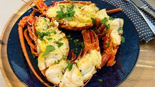 Air fried cooked lobster 🦞 with Gordon Ramsey Thermidor butter and cheese in Philips XXL Airfryer [upl. by Ennagem951]