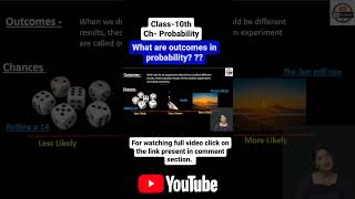 What are Outcomes in probability probability class10maths [upl. by Kincaid]