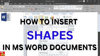 HOW TO INSERT SHAPES IN MS WORD DOCUMENTS [upl. by Kolk462]