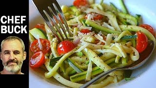 Fast Zucchini Zoodles Recipe NO Spiralizer Needed [upl. by Clarkin]