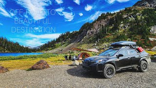 CAMPING with a Lake view OffRoading in Subaru Outback Wilderness in Washington State [upl. by Bronwen]