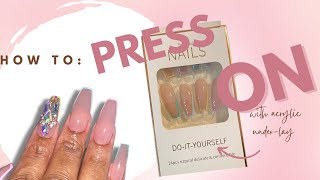 How to press ons with acrylic tutorial [upl. by Judus]