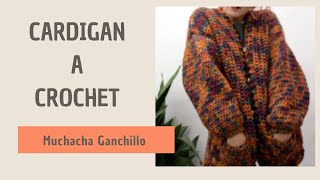 CARDIGA a CROCHET 🍁 Paso a Paso  ABRIGO muy FACIL  PARA PRINCIPIANTES [upl. by Reichert]