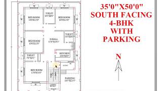 35 X 50 SOUTH FACING 4 B H K WITH PARKING [upl. by Ailekahs]