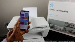 HP DESKJET PLUS 4122 HOW TO SCAN A DOCUMENT VIA HP SMART APP amp SHARE TO DIGITAL MESSAGING PLATFORMS [upl. by Obmar]