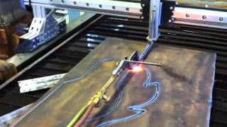 Cutting 1quot Plate with OxyPropane and CNC [upl. by Nordna]