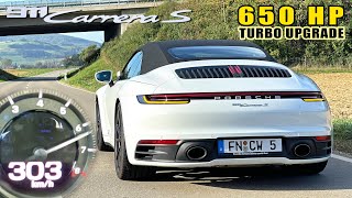 650HP PORSCHE 992 Carrera S TURBO UPGRADE  303KMH on Autobahn [upl. by Craw]