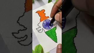 How to draw Indian map on paper 🇮🇳🗺️✍️👨‍🎨shorts art painting [upl. by Hollister]