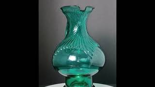 Indiana Glass Co Vintage 1970s Tiara Teal Green Hurricane Pitcher Vase [upl. by Anura]