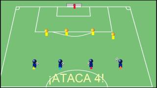 Ejercicio táctico defensivo fútbol base [upl. by Bunce]