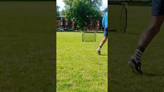 Dad playing football football footballskills shorts [upl. by Aerbma184]