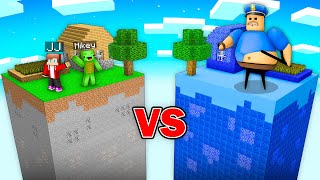 Mikey amp JJ vs BARRY COP Chunk Survival Battle in Minecraft  Maizen [upl. by Juley]