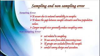 sample  sampling process  types of sampling  sampling and non sampling errors BBM BBA BIM BBS [upl. by Isolde]