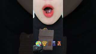 ASMR Eats all kinds of candy and chocolate 🐊🐊🍫🍫 asmr food chocolate funny shorts [upl. by Atsugua]