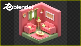 Blender 3D Beginner Tutorial Smooth 3D Living Room [upl. by Ynavoj]