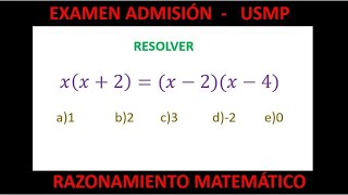 ✅USMP Examen Admisión  Aptitud matemática  Ecuaciones 🙋‍♂️ RESUELTO [upl. by Airamahs189]