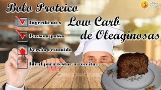 Receita fácil amp fitness Bolo Proteico Low Carb Sem Glúten versão compacta da receita [upl. by Brosine]