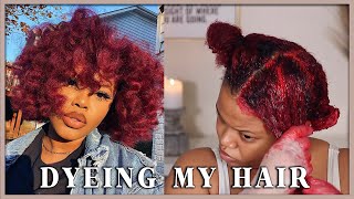 How I Dye My Hair RedBurgundy WITHOUT Bleach Highly Requested  VLOGMAS DAY 6 [upl. by Aiket18]