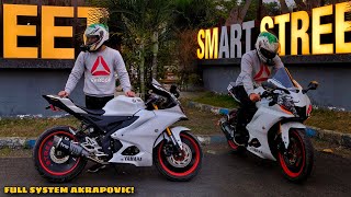 ₹450000 Thousand Worth MODIFICATION on R15 V4  Full System AKRAPOVIC Exhaust  Brembo Brakes MxK [upl. by Eerazed]