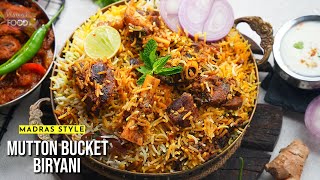 మటన్ బకెట్ బిర్యానీ  Mutton Bucket Biryani  Madras Style Mutton Dum Biryani  Vismai Food [upl. by Lole738]