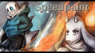 UNDERTALE  Sans and Toriel duet speedpaint [upl. by Flori397]