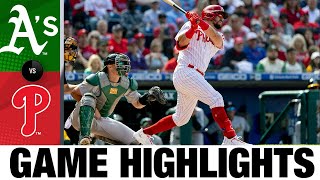 Athletics vs Phillies Game Highlights 4822  MLB Highlights [upl. by Nav]