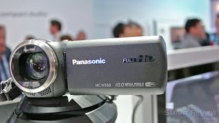 CES 2014  Panasonic HCV550 Full HD Camcorder  WiFi amp NFC  HCV550K  SmartReviewcom [upl. by Iadahs]