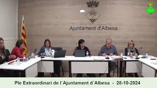 Ple Extraordinari de l´Ajuntament d´Albesa 28102024 [upl. by Joane]