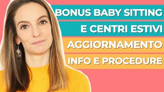 Bonus baby sitting e centri estivi INFO UTILI E PROCEDURA INPS [upl. by Delmore]