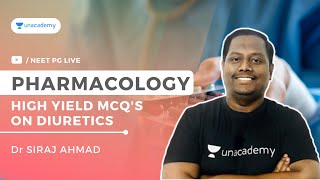 High yield MCQs on Diuretics  Pharmacology  Dr Siraj Ahmad [upl. by Icyak]