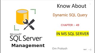 Dynamic SQL Query [upl. by Bollay]