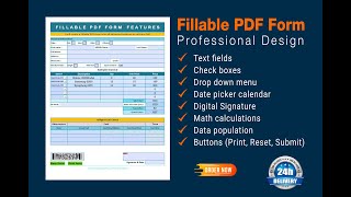 Fillable PDF form with JavaScript PDF editing [upl. by Yssirk]