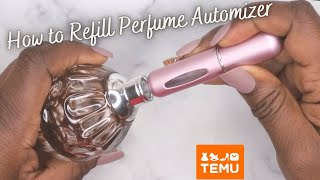 Refillable Perfume Atomizer Review  How to Clean amp Refill Travel Perfume Atomizer  Temu Finds [upl. by Lody425]