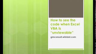 Excel VBA Project is Unviewable  Paid Service [upl. by Aivin]