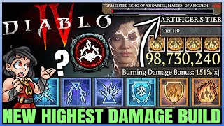 Diablo 4  New Best 100 MILLION DPS Sorcerer Incinerate Build  New OP Combo  Skills Gear Guide [upl. by Atteyram]