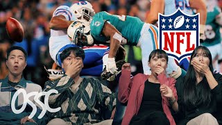 Koreans React To The Toughest NFL Hits For The First Time [upl. by Kiele]