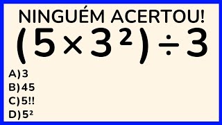 🔥5 QUESTÕES DE MATEMÁTICA PARA DESTRAVAR SEU CÉREBRO🧠 NÍVEL 1 [upl. by Gardel]