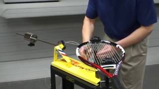 Stringing a racquet on the Klippermate Racquet Stringing Machine [upl. by Yelsha]