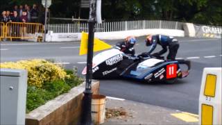 Isle of Man practise 2014 Ballaugh Bridge sidecars [upl. by Bouton]