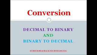 Decimal to Binary and Binary to Decimal [upl. by Woolson]