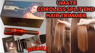 Umate cordless split End Hair trimmer  safey trim split ends and damaged hair ends in minutes [upl. by Anaytat]