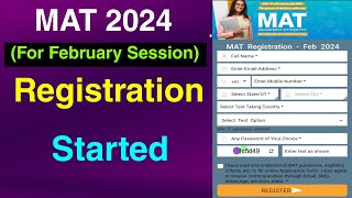 MAT 2024 Registration Started  How to Fill the application form Details Application [upl. by Adnirual220]