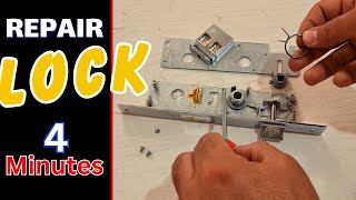 repair and install the bathroom lock  easy mortise lock installation [upl. by Lars]