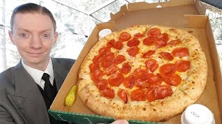 Papa Johns NEW Cheesy Calzone Stuffed Crust Pizza Review [upl. by Telrats]