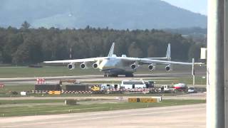 Antonov An225 «Mriya»  Take off on runway 16 at ZRH  Zurich [upl. by Navis961]