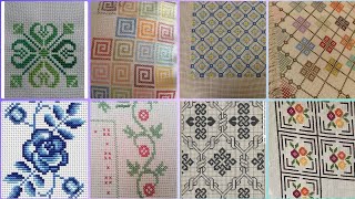 Floral cross stitch Hand embroidery thick cotton  Beautifull Hand cross stitch [upl. by Silin208]