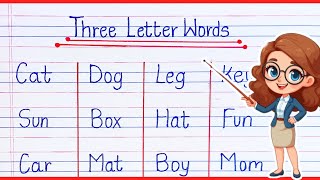 Three Letter Words  3 Letter Words  Three Letter Words Phonics  Preschool Learning [upl. by Treva]